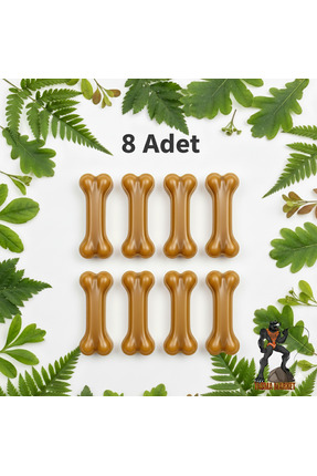 Tasma Market 8 Adet 7.5 cm Doğal Sığır Derisi Yavru ve Küçük Irk Köpek Diş Ka...