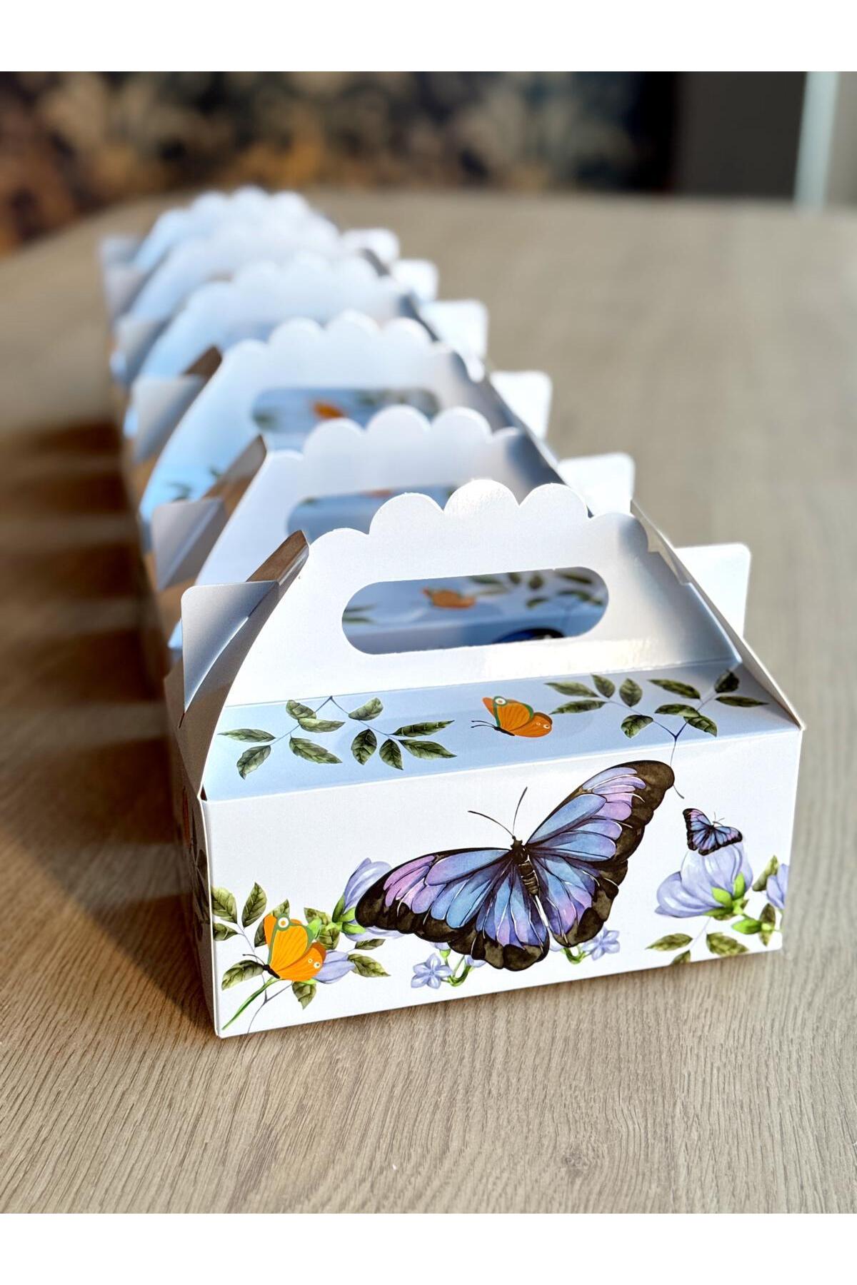 KOLİX Kelebek Kutusu 25 'li El Tutmalı Çanta Doğum Günü Hediye Kutusu Pasta Kutusu fotoğrafı 4 (önizleme)