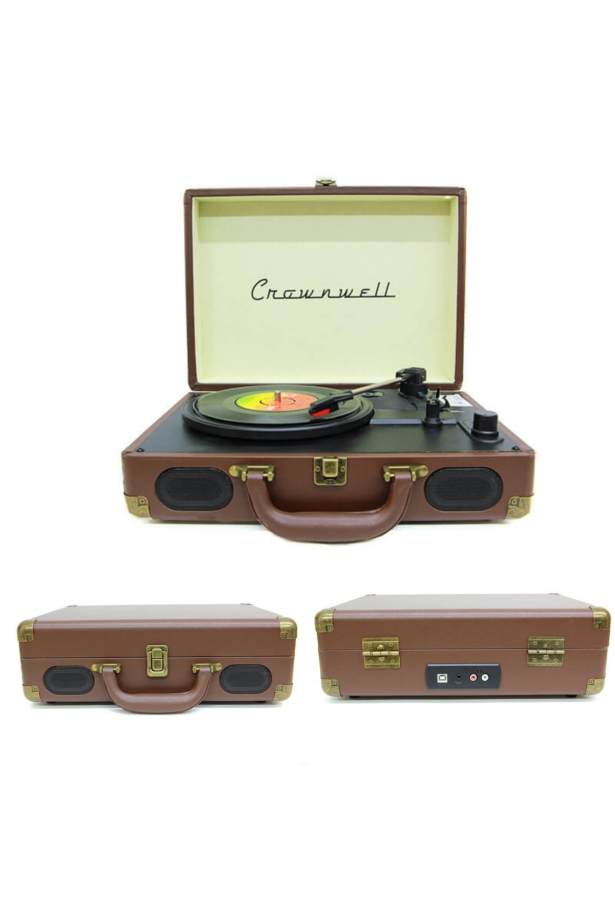 Wolawood Ahşap Nostaljik Pikap Bluetooth & Hoparlörlü Gramofon 33/45/78 Devir Taş ve Plastik Plak Müzik Çalar