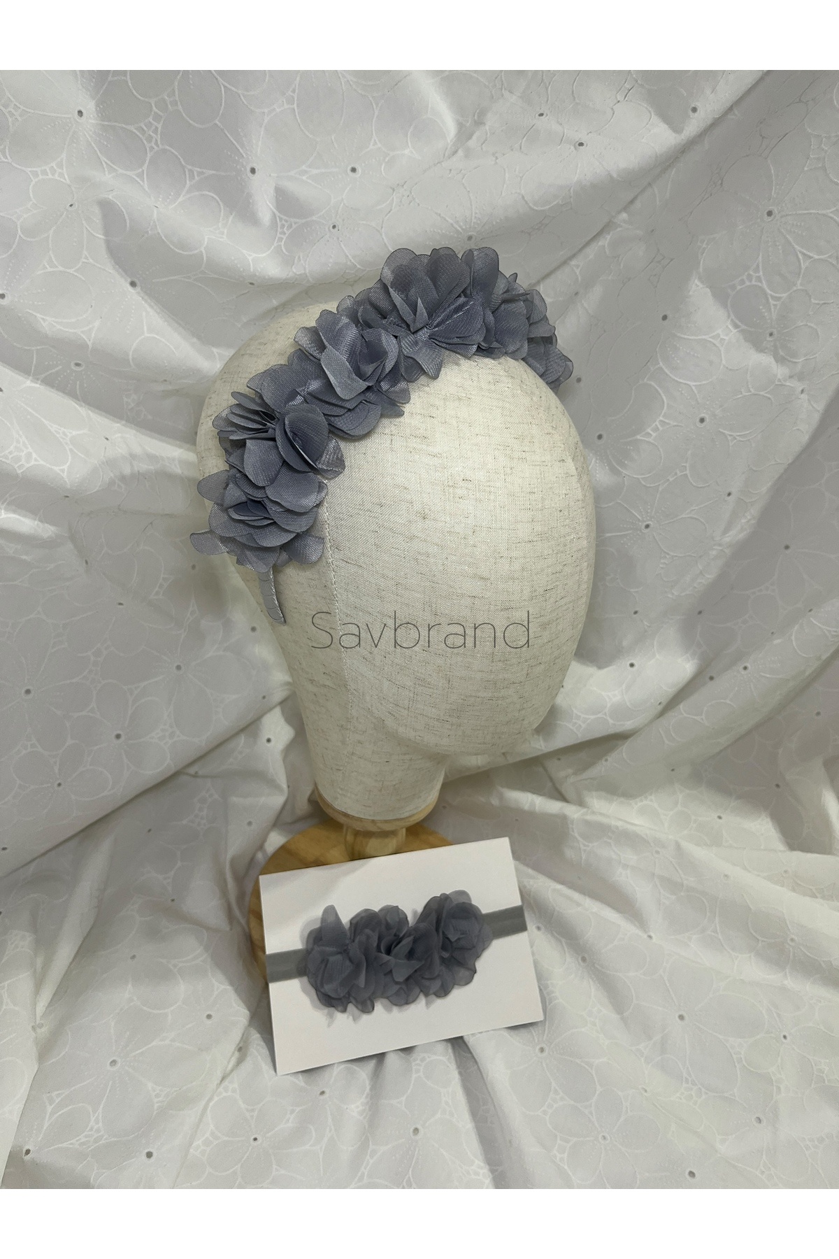 SavBrand Trendy Anne Kız Saç Aksesuarı Seti - Bebek Bandı + Kadın Tacı