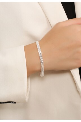 LİNOVE JEWELLERY Gümüş Hasır Model Bileklik 925 Ayar Gümüş Hasır Bileklik. Un...