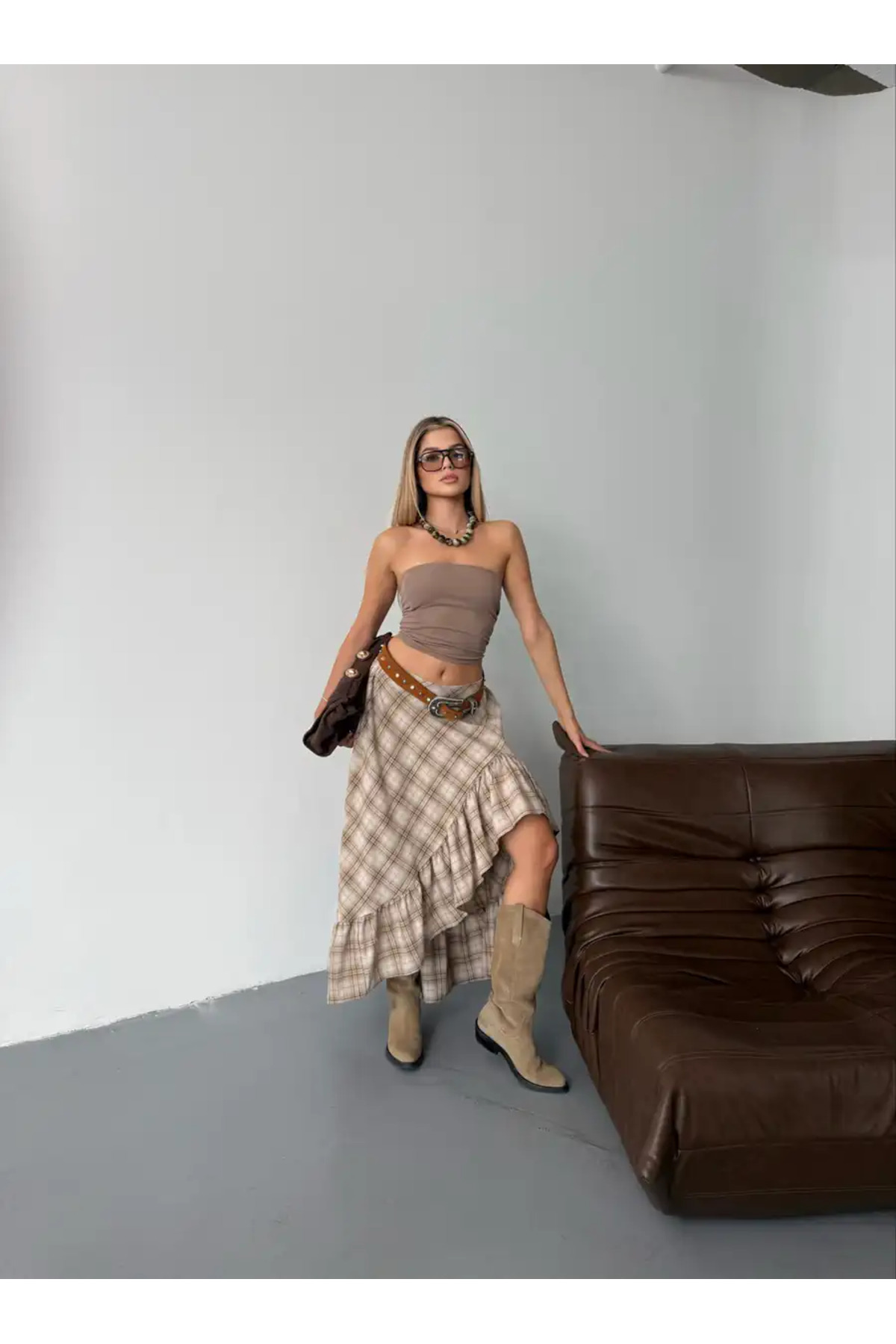 By ÖTE  Premium Ekose etek - Görsel 3