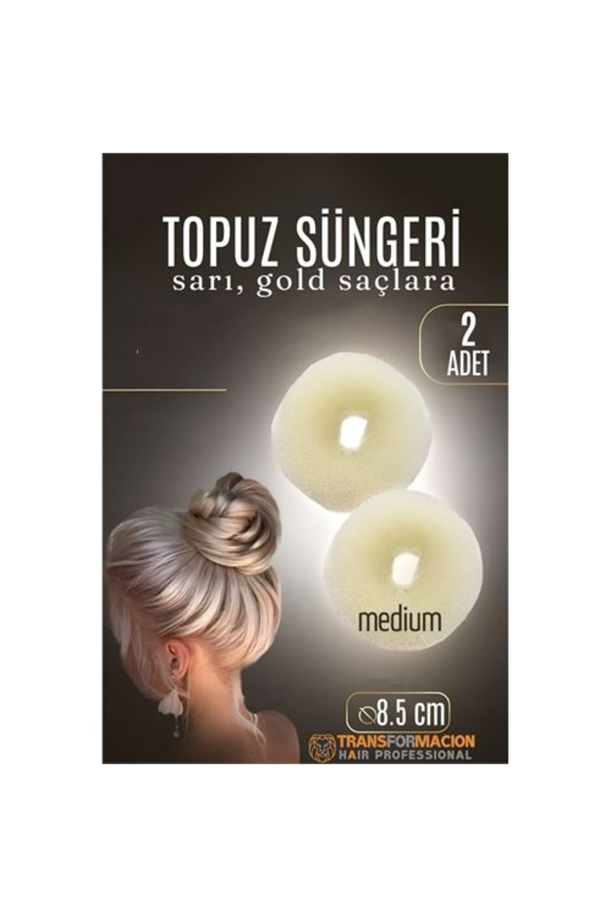 Fırsatkolik HSNET GOLD Mini Saç Topuz Süngeri 2 ADET 8.5 CM Çap 3.5 cm Kalınlık
