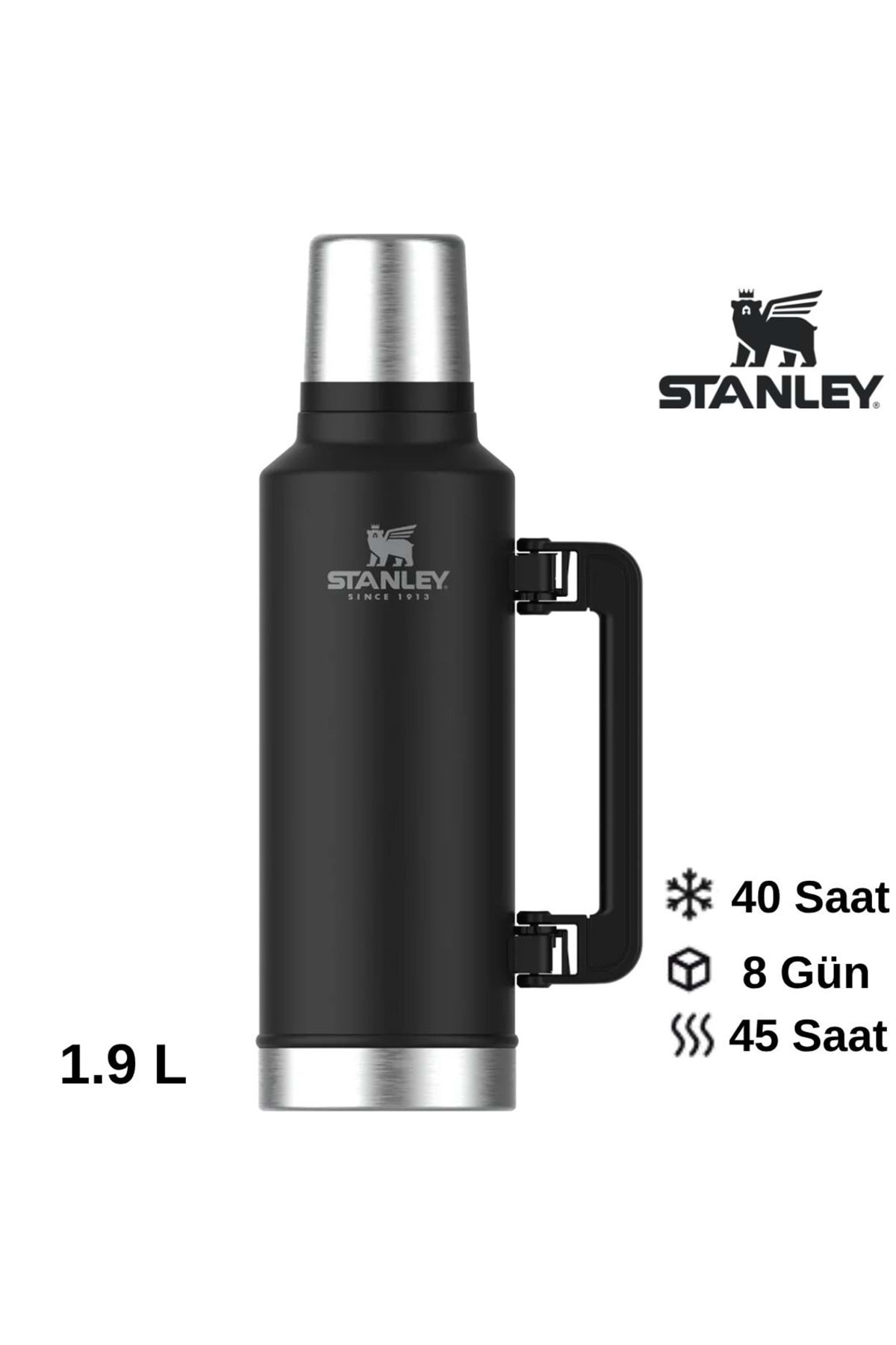Classic Legendary Thermos 1.9L Flask BLACK