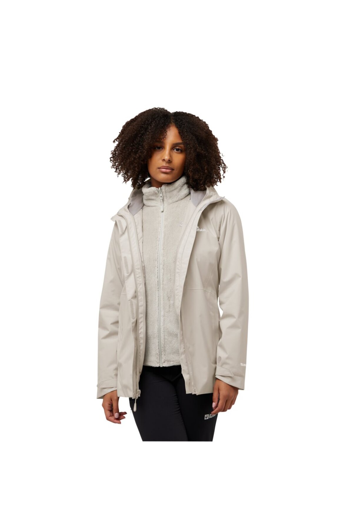 Jack Wolfskin Rotwand 3in1 Kadın Bej Outdoor Ceketi KADIN OUTDOOR