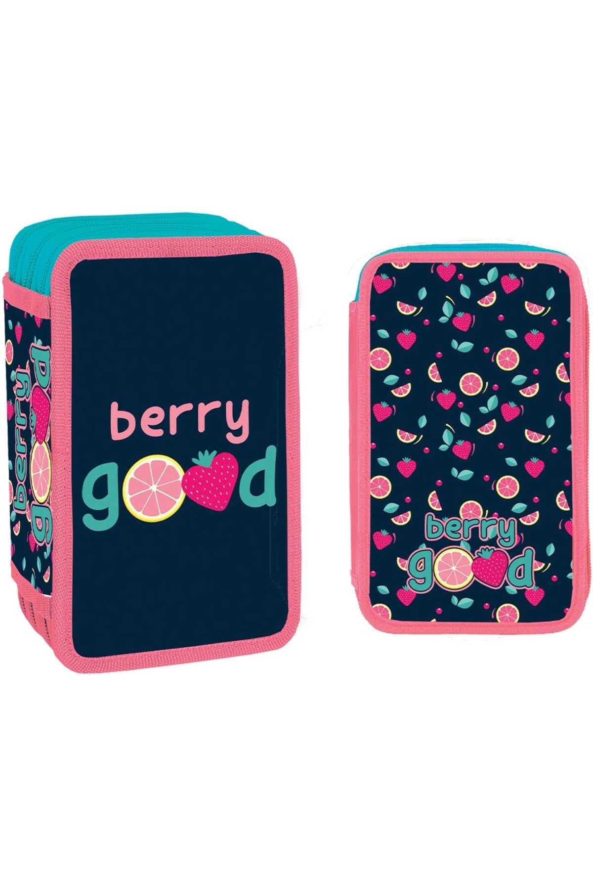 S COOL Κασετίνα με 3 φερμουάρ Berry Good