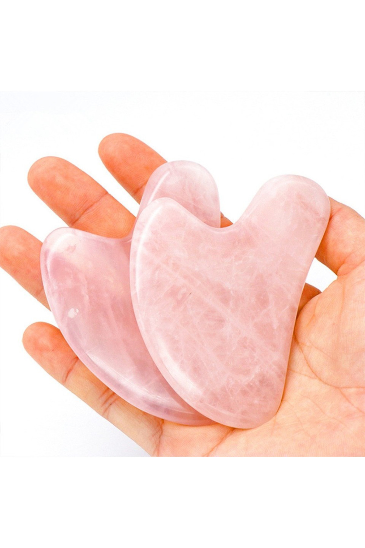 Flora Natural Pembe Kuvars Gua Sha Yüz Masaj Taşı