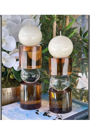 zepce design 2'li Cam Şamdan