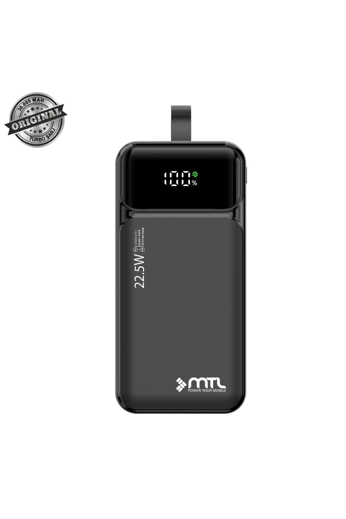 MTL 30000 mAh 22.5W Süper Hızlı Şarj Power Bank - Dijital Ekranlı