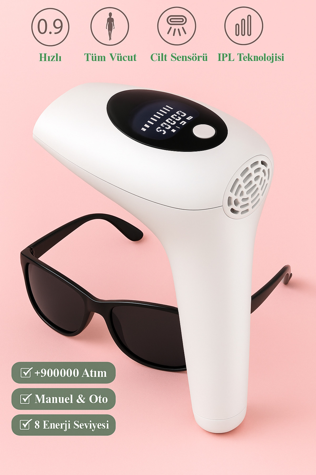 newnet Ipl Buz Lazer Epilasyon Cihazı Nwn2 999.999 Flaş Atım Tüm Vücut - Yüz ( Gözlük Jilet Hediye)