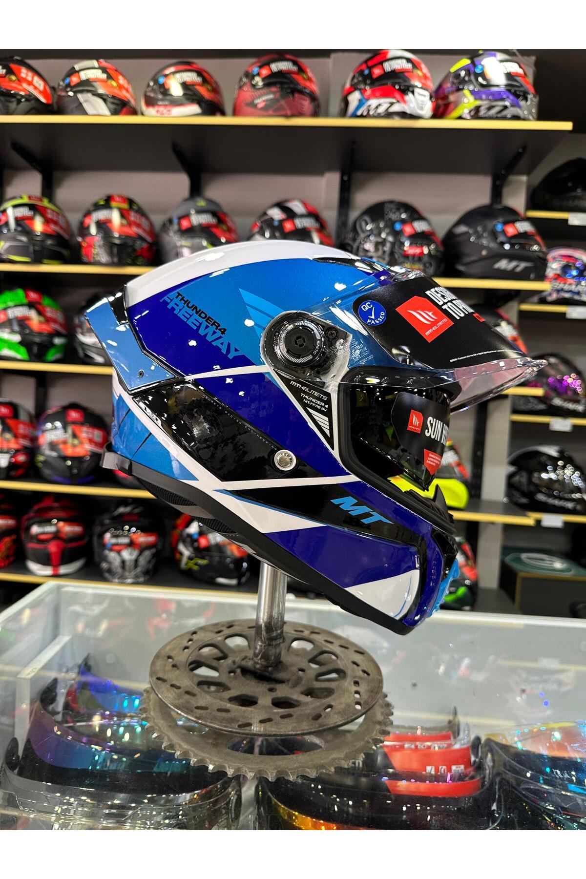 MABATAKI美雨■tetote■24.5センチ MT Helmets Thunder 4 SV Freeway A17 Parlak Kapalı Kask - Fiyatı