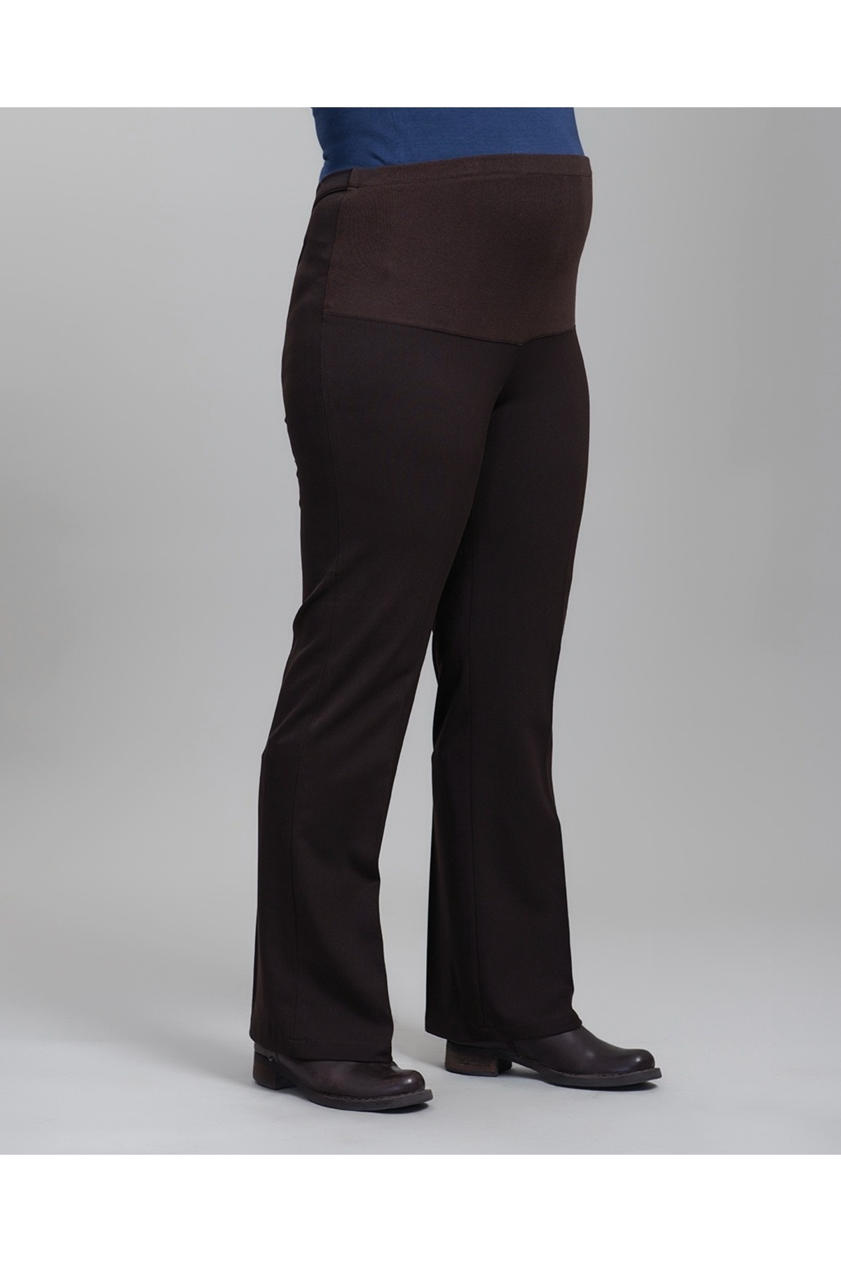 Desen Hamile Giyim Kahverengi Kumaş Büyük Beden Hamile Pantolon