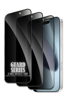 EVAX [3x Guard Hayalet] iPhone 17 Pro Max Uyumlu Hayalet 6D Tam Kaplayan Temp...