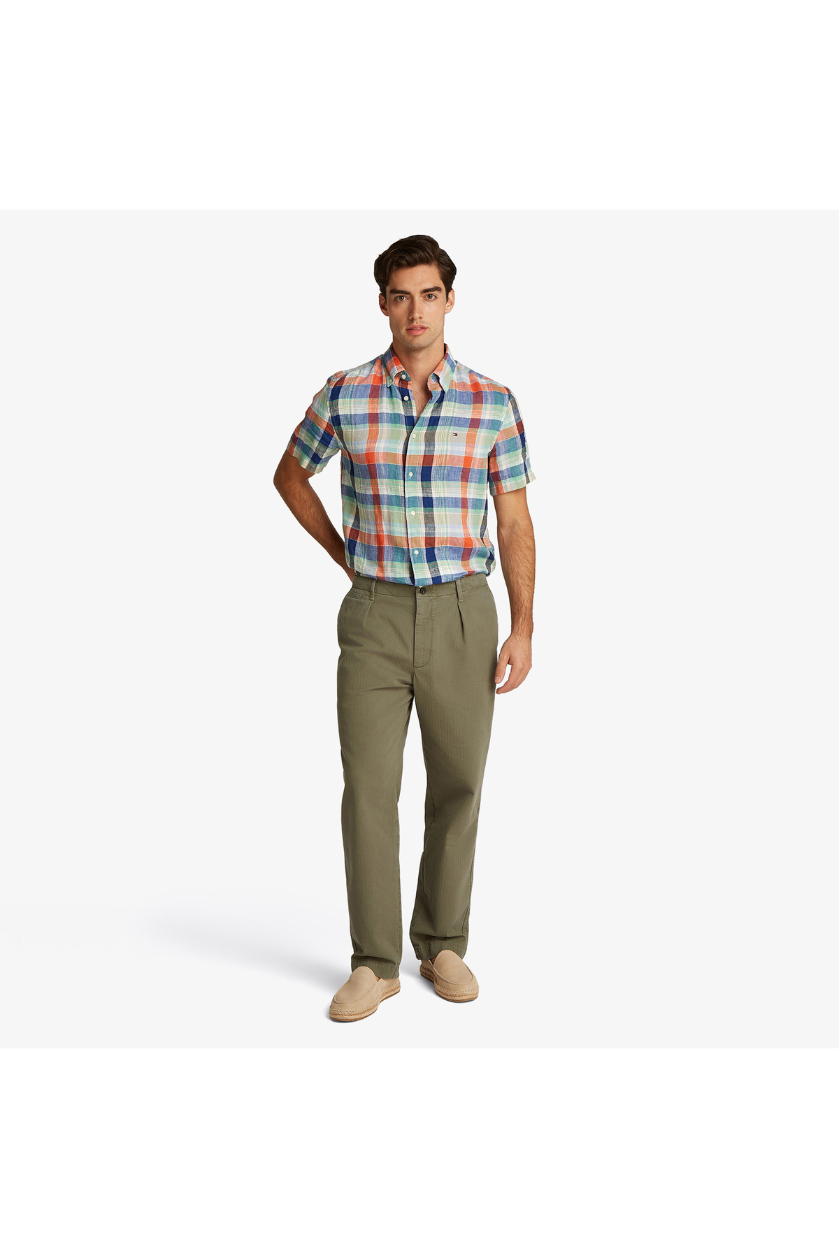 تامی هیلفیگر شلوار سبز مردانه Murray Herringbone Chino