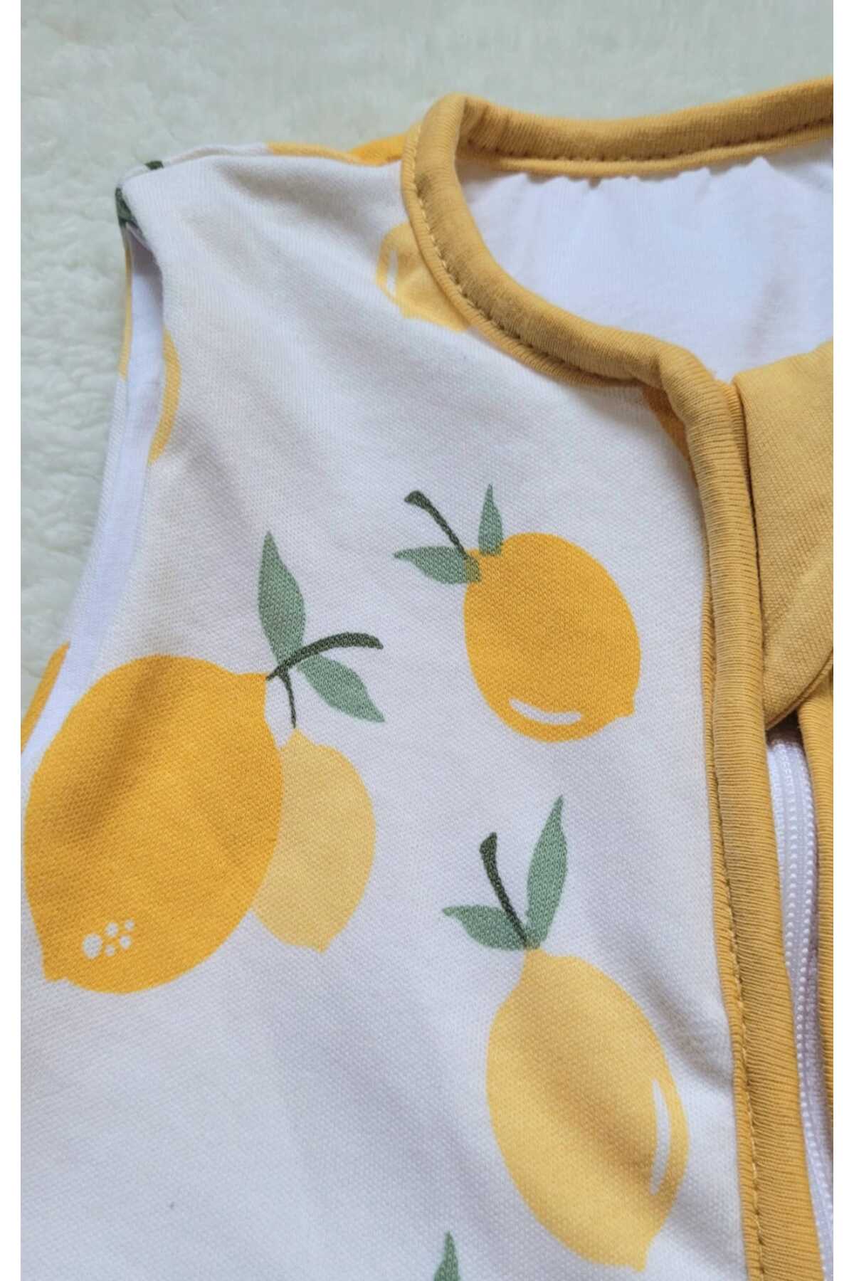PAMUK HANIM elyafsız Torba 1.0 Tog Kız - Erkek Bebek-çocuk kolsuz Fermuarlı Uyku Tulumu/LİMON fotoğrafı 3 (önizleme)