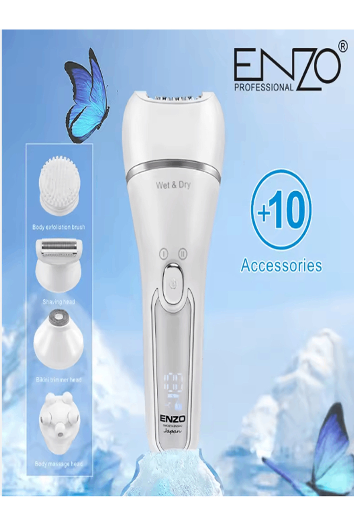 جهاز إنزو EN-5842 لإزالة الشعر 5 في 1 تشذيب وتنظيف للوجه والجسم خفيف ومحمول ⚡