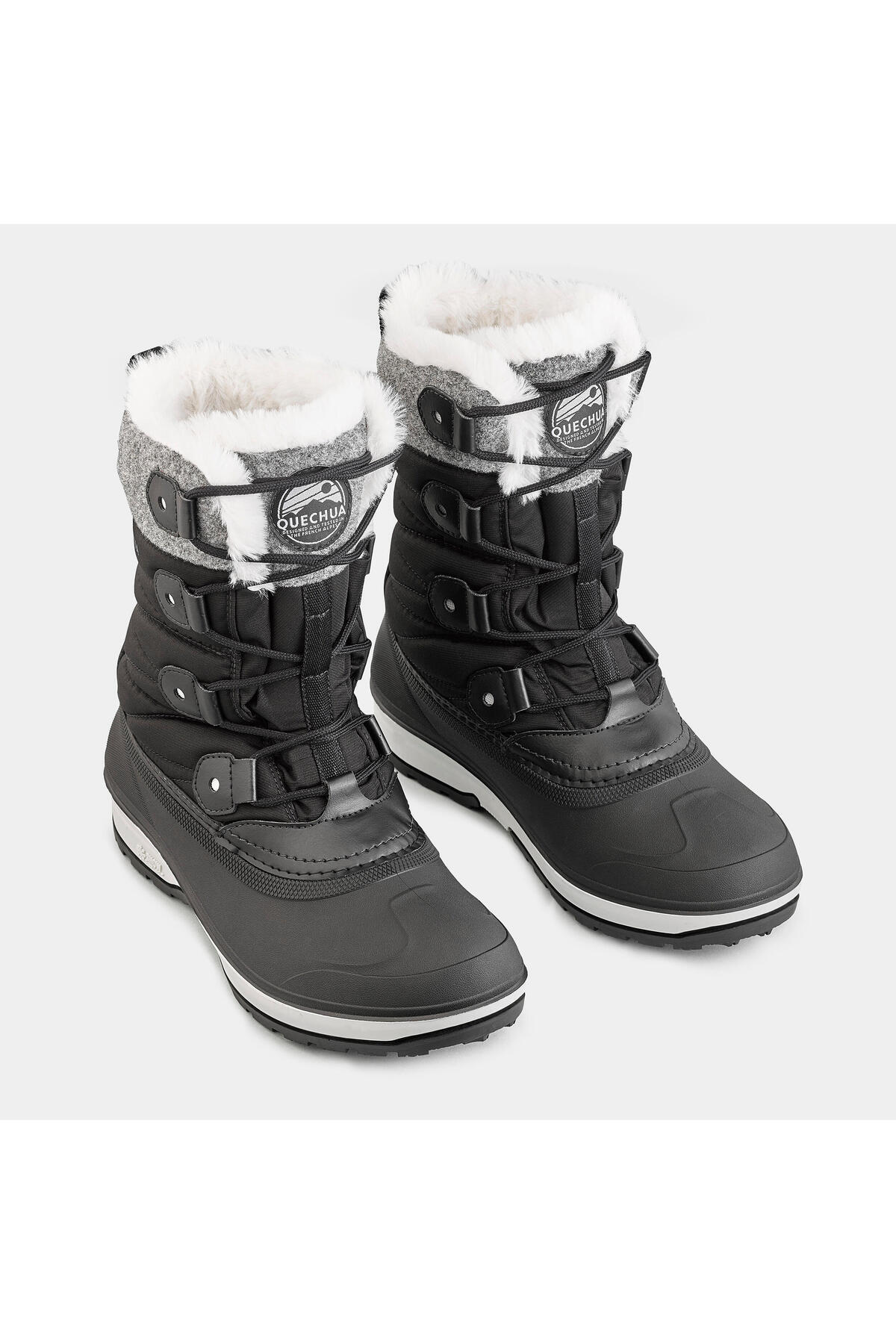 Decathlon Quechua Kadın Outdoor Kar Botu - Su Geçirmez - Siyah - NH500 görsel 3