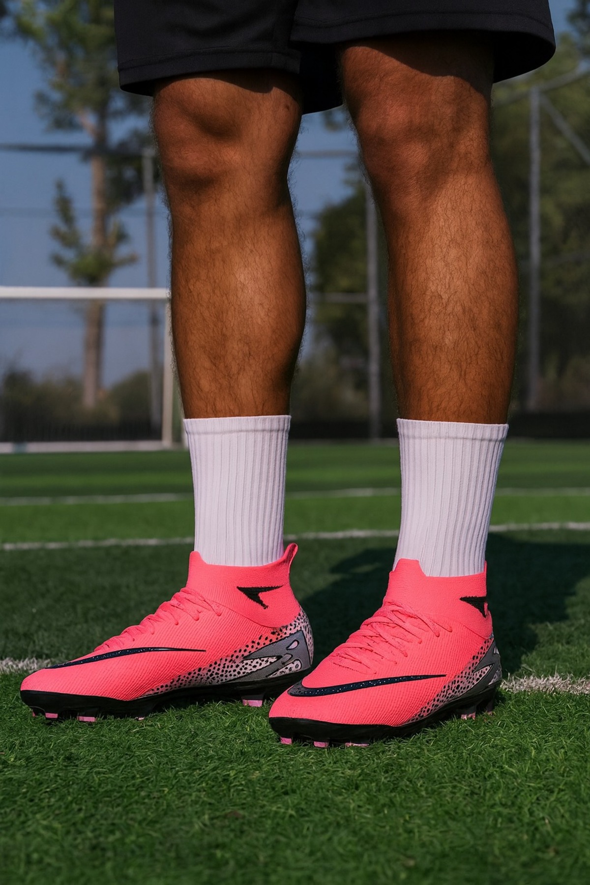 Resim Çoraplı Krampon Futbol Ayakkabı Pembe 