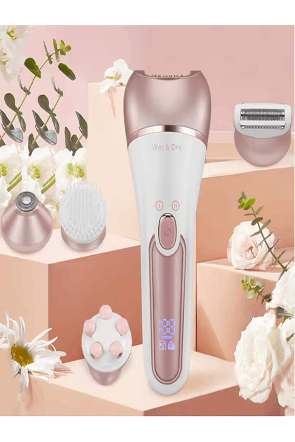 جهاز إنزو EN-5842 لإزالة الشعر 5 في 1 تشذيب وتنظيف للوجه والجسم خفيف ومحمول ⚡