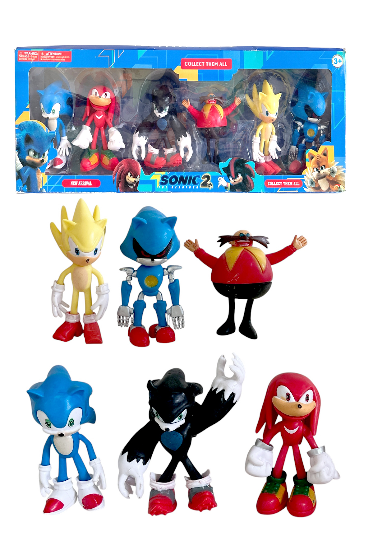 UDATOYS Sonic The Hedgehog Egg Man Ekidne Knuckles Silver Golden