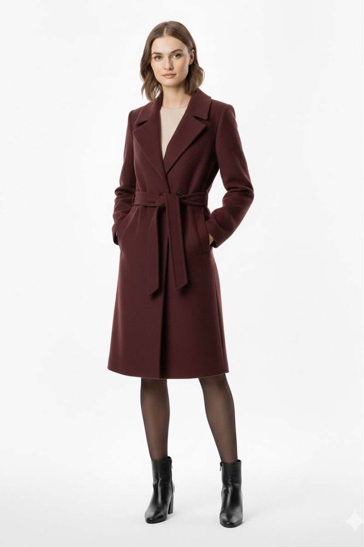 Belted Coat-Brown
