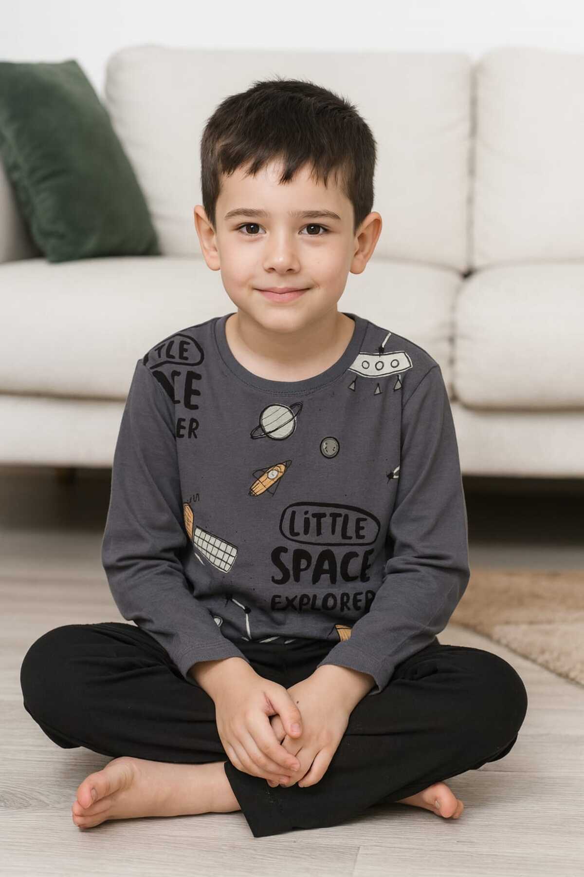 Tenra Erkek Çocuk Pijama Takımı %100 Pamuk fotoğrafı 3 (önizleme)