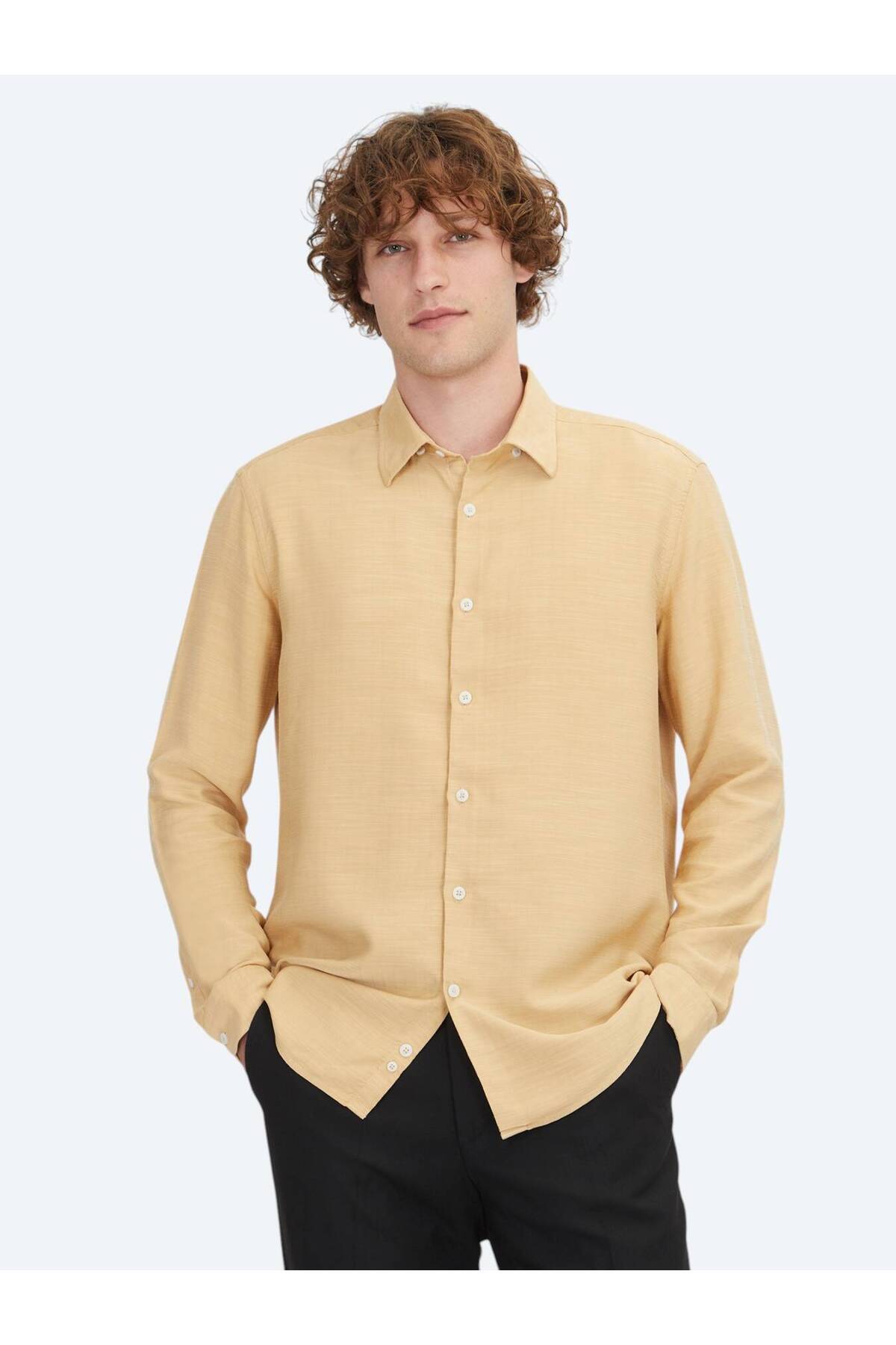 پیراهن بافتنی معمولی راه راه زعفرانی Kip