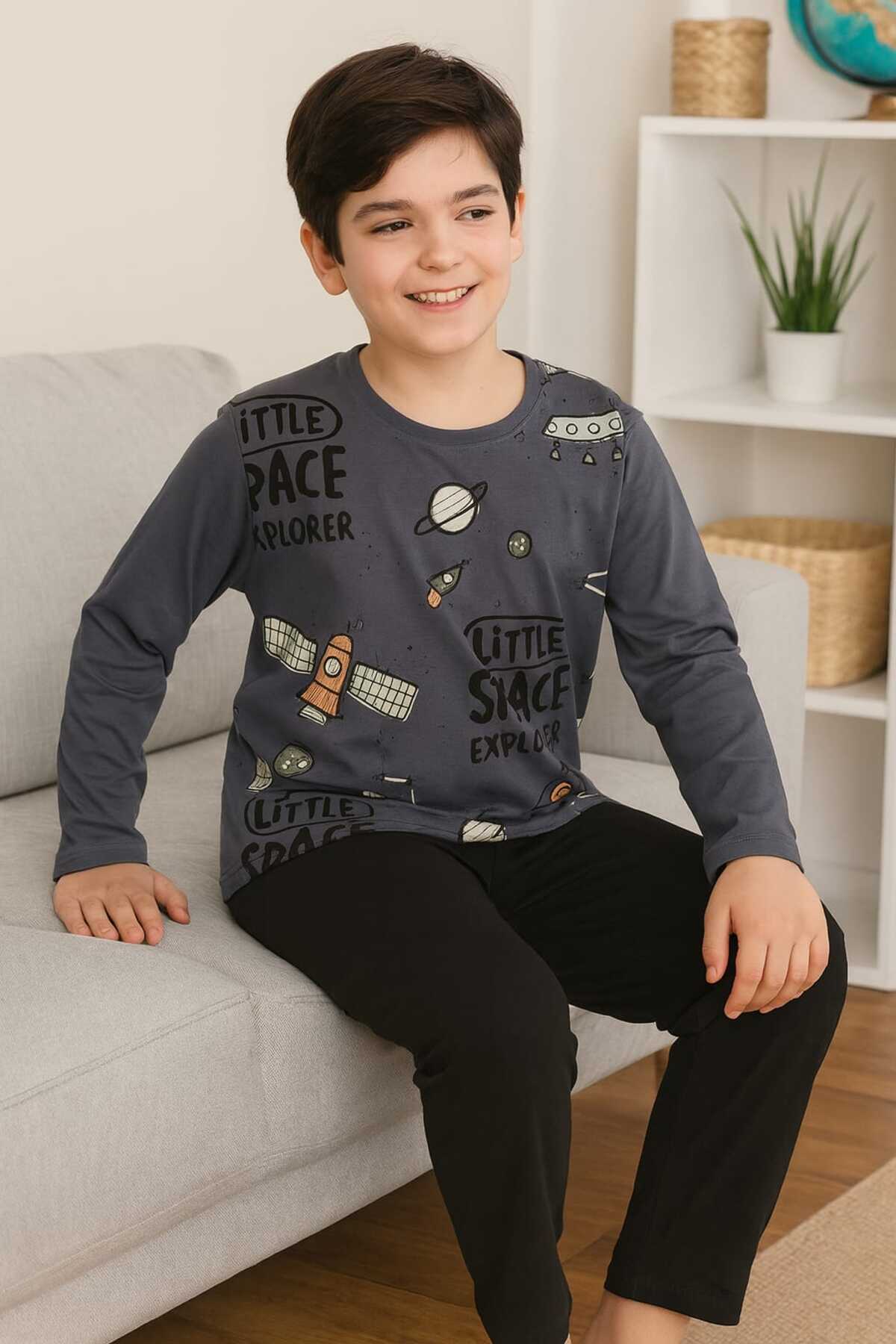 Tenra Erkek Çocuk Pijama Takımı %100 Pamuk fotoğrafı 2 (önizleme)