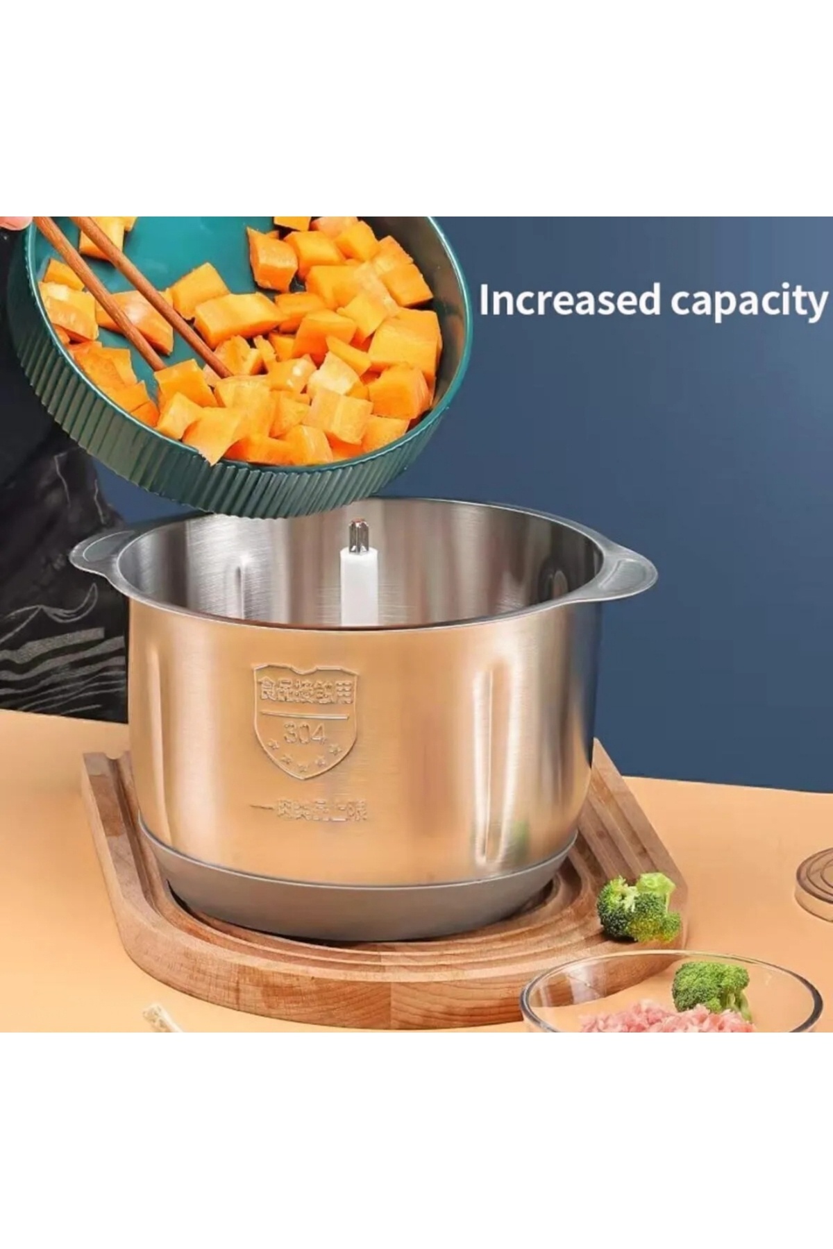 Empressco Elektrikli Mutfak Robotu, Sebze İçin 3,0 L Paslanmaz Çelik Kapasiteli fotoğrafı 7 (önizleme)