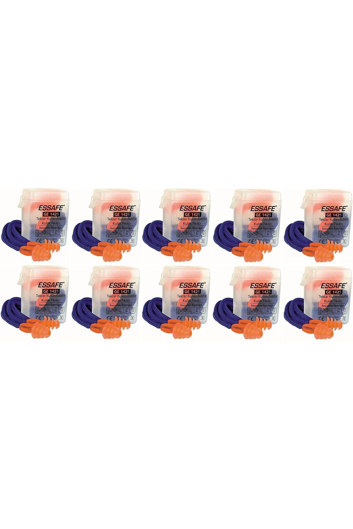 Yıldızan 10 Adet Hem Gürültüye Hem Suya Karşı Tam Koruma Sağlayan Kulak Tıkacı Ge1425 24db EN 352-2 & CE Belg