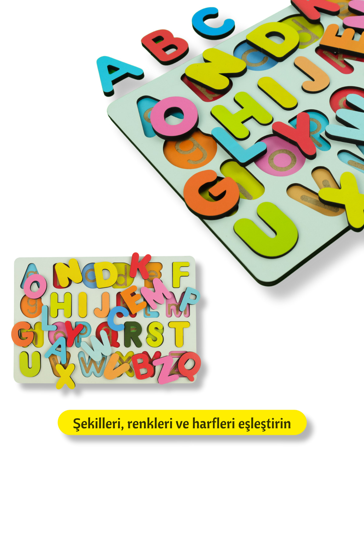 Eavrasya Ahşap İngilizce Alfabe Puzzle Seti - Büyük Küçük Harf Eğitici Montessori Zeka Oyuncağı fotoğrafı 5 (önizleme)
