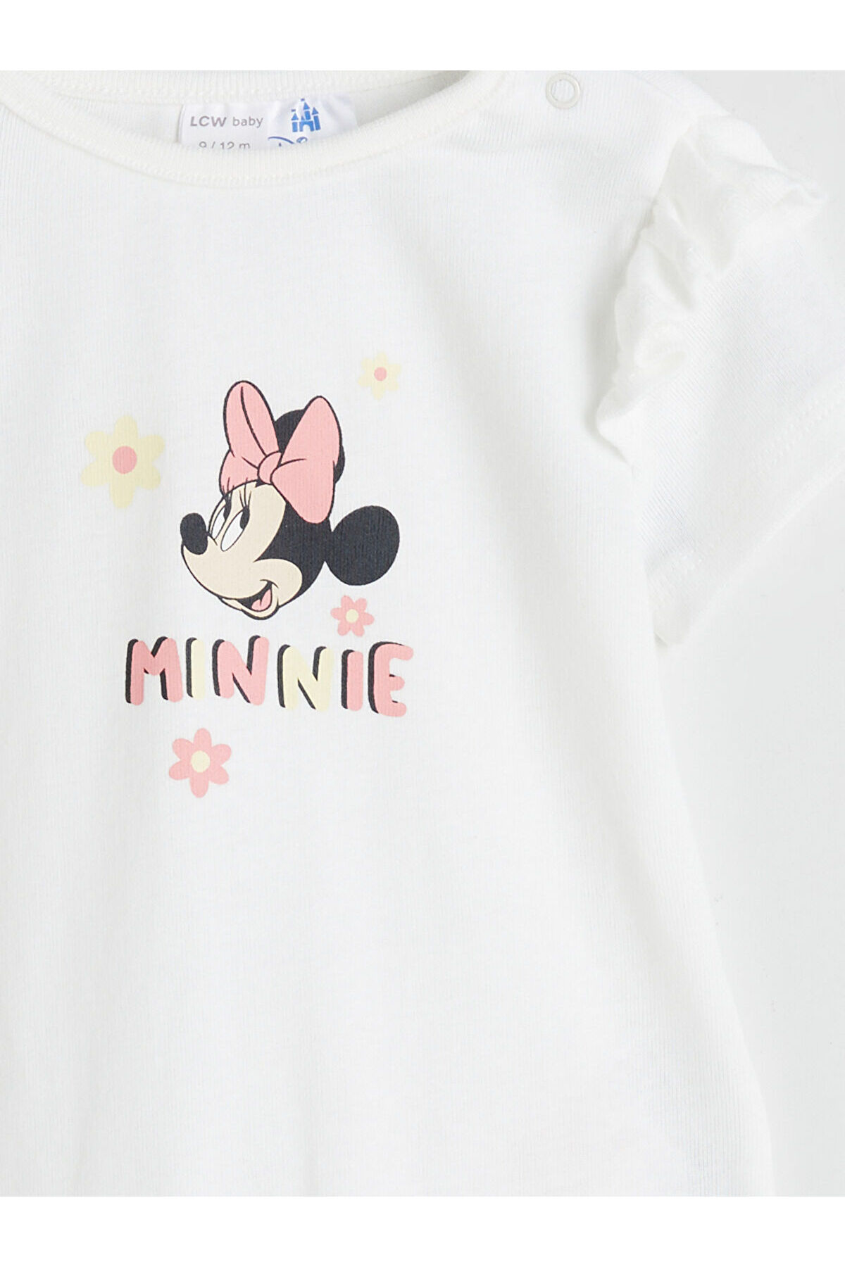 LC Waikiki Nevaa Collection Ekru Minnie Mouse Baskılı Kız Bebek Body Tayt ve Saç Bandı 3'lü Takım fotoğrafı 7 (önizleme)