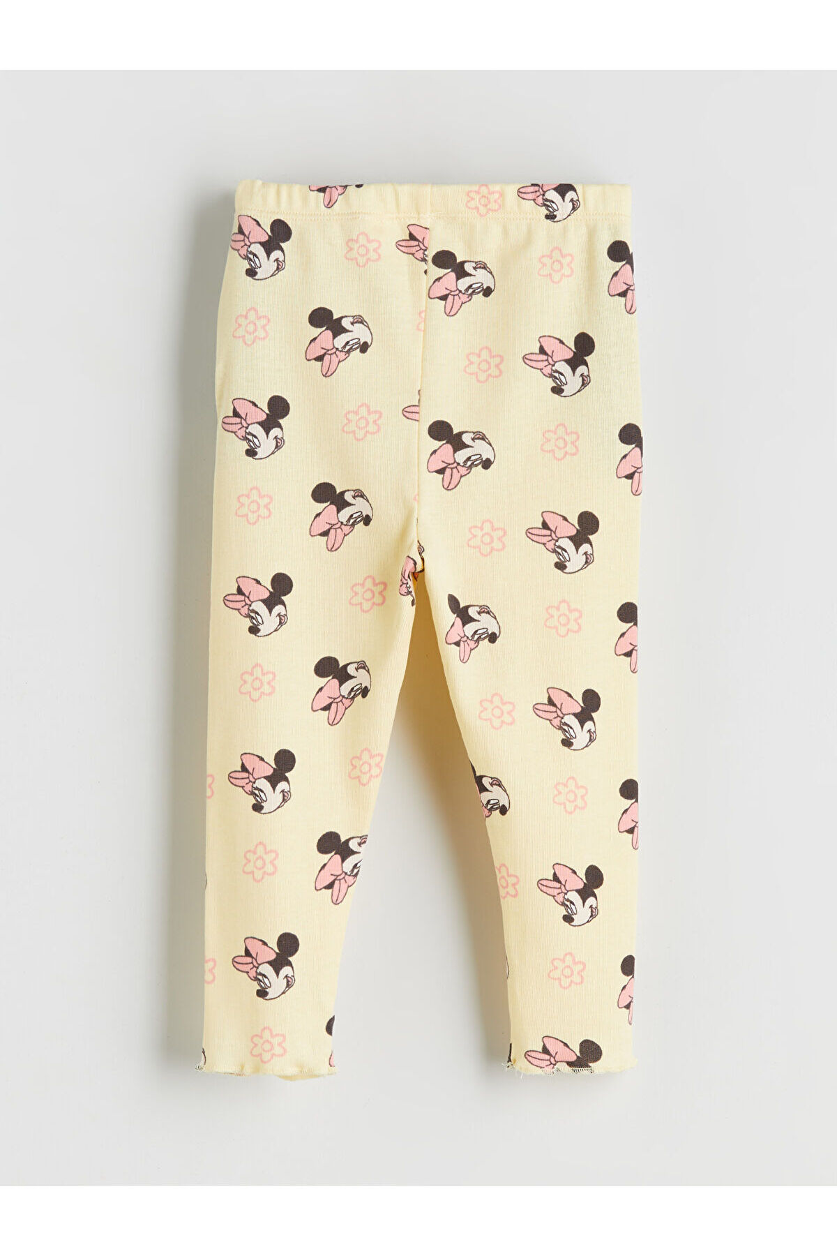 LC Waikiki Nevaa Collection Ekru Minnie Mouse Baskılı Kız Bebek Body Tayt ve Saç Bandı 3'lü Takım fotoğrafı 5 (önizleme)