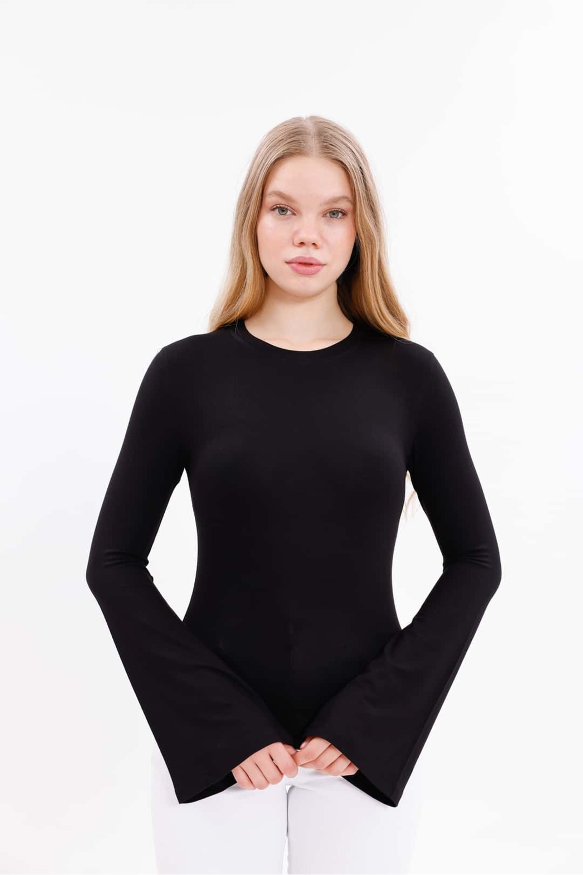 Yade Fashion  Kadın İspanyol Kol Body 3’lü Set – Siyah Kahverengi Ekru - Görsel 2