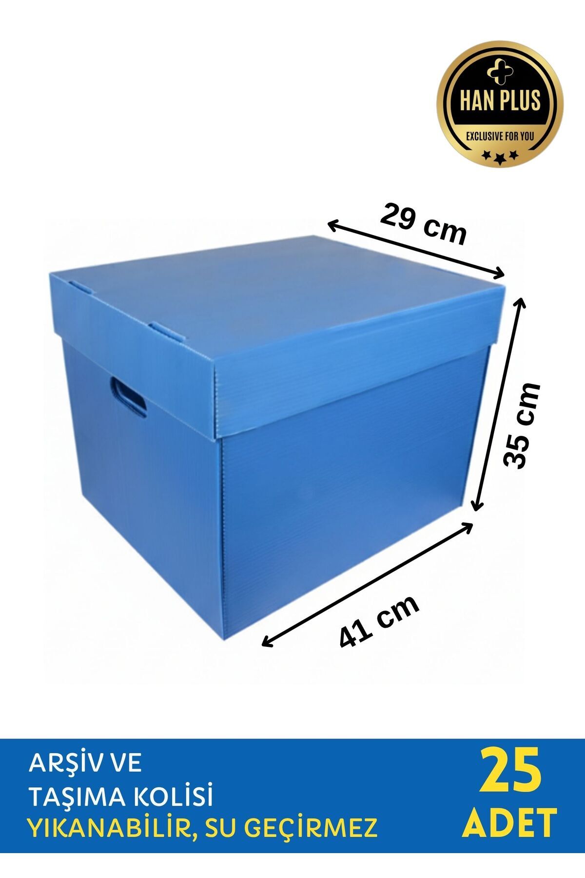 HAN PLUS Arşiv ve Taşıma Kolisi - Mavi, - Taşıma ve Muhasebe - Hukuk Büroları İçin Uygun - 25 Adet