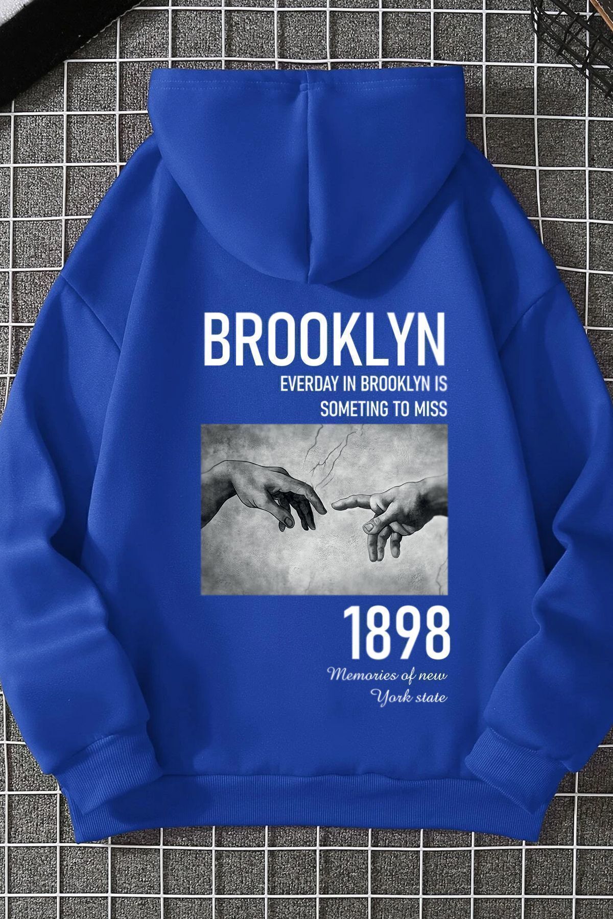trendypassion Unisex Oversize 1898 Brooklyn Printed Sweatshirt