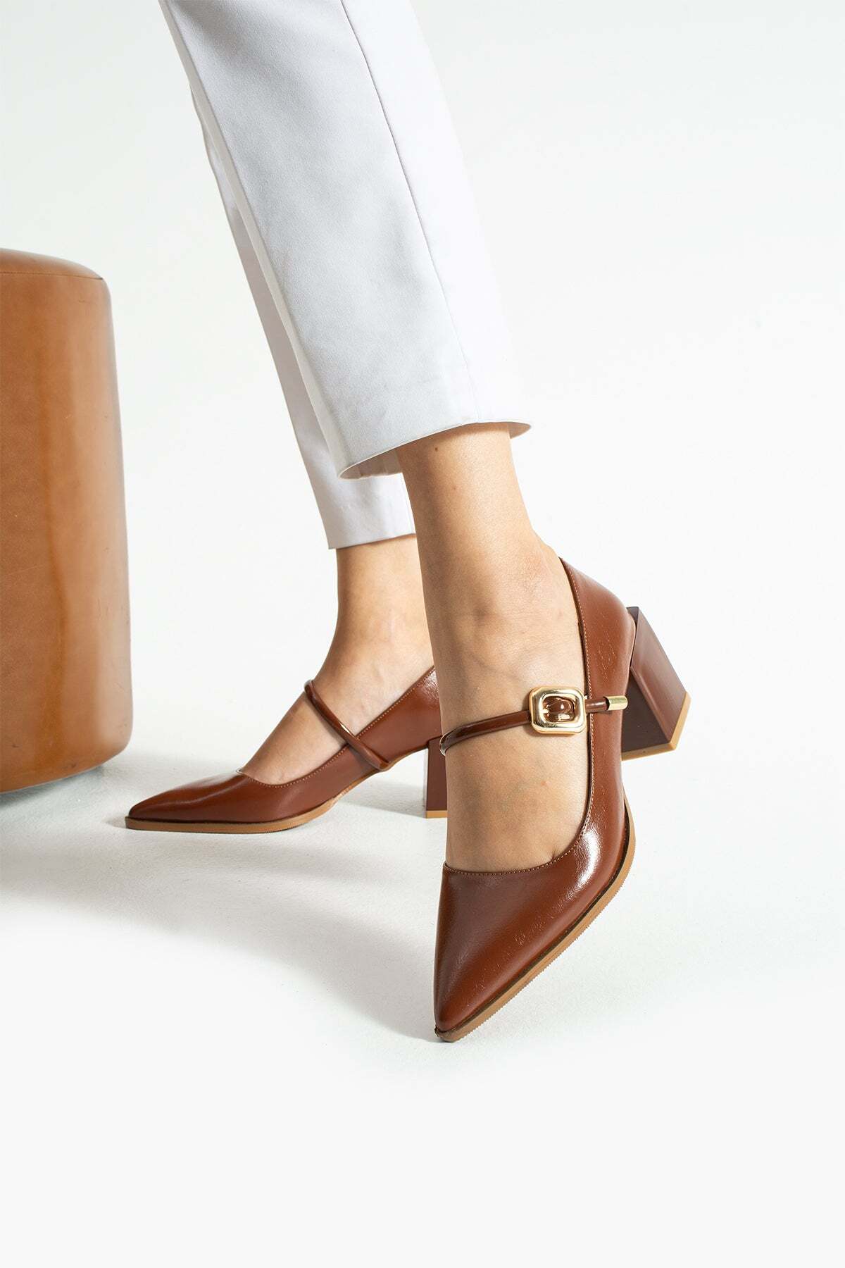 RevanStep  Tokalı Blok Topuklu Mary Jane Ayakkabı 6 cm - Görsel 3