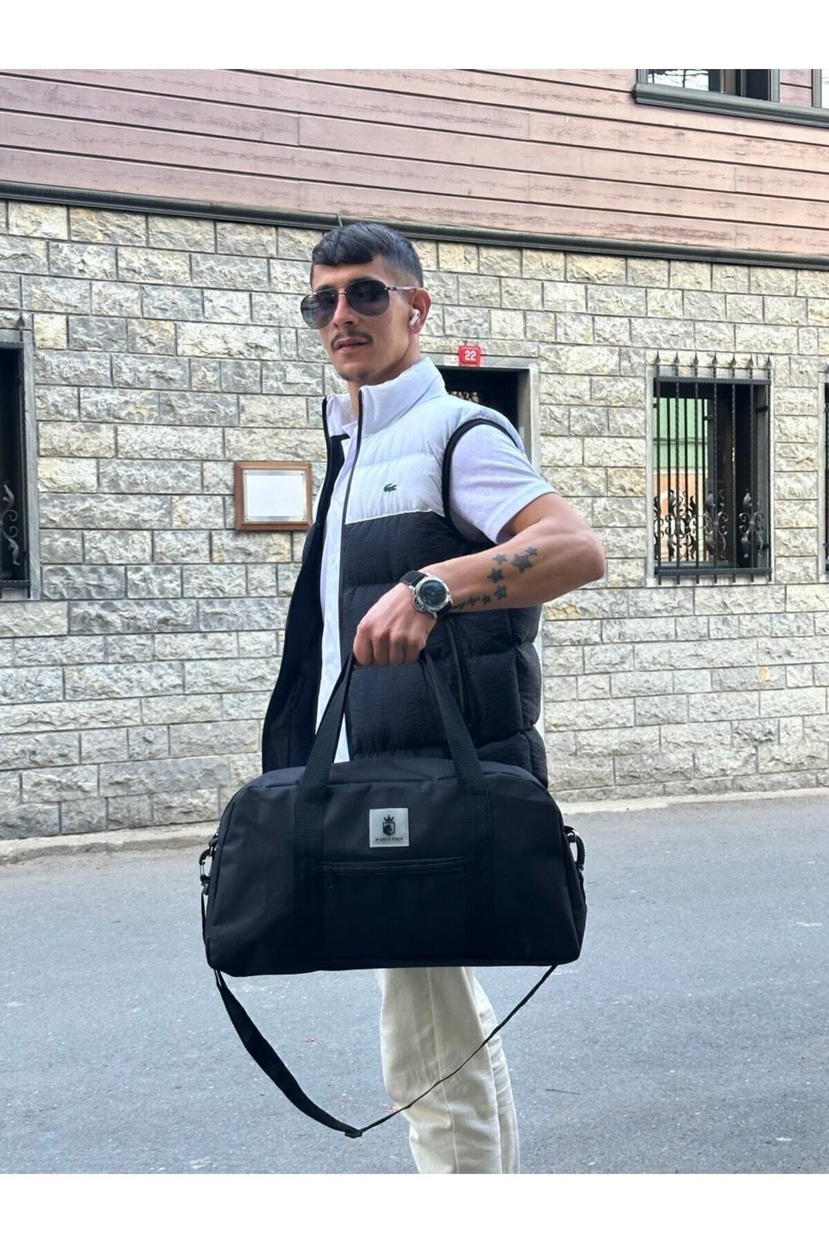 DİYKAYA Unisex Önü Cepli Uzun Askılı Kadın Ve Erkek Kullanabilir Seyahat Fitness Ve Spor Çantası