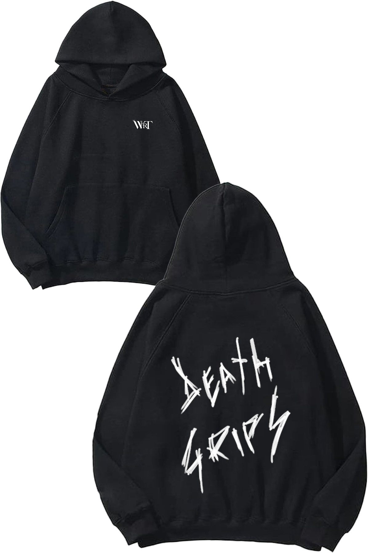 THEWERT Death Grips 3 Design Back Printed Black Hooded Sweatshirt