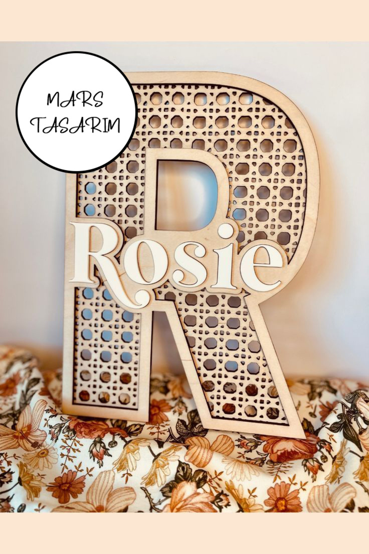 Customized Wooden Hazeran Rattan Letter Door,wall,decorative Ornamental Table (PERSONALIZED)