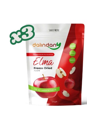 Dalindany Dondurularak Kurutulmuş Elma Dilimleri 3'lü paket 20 Gram x 3