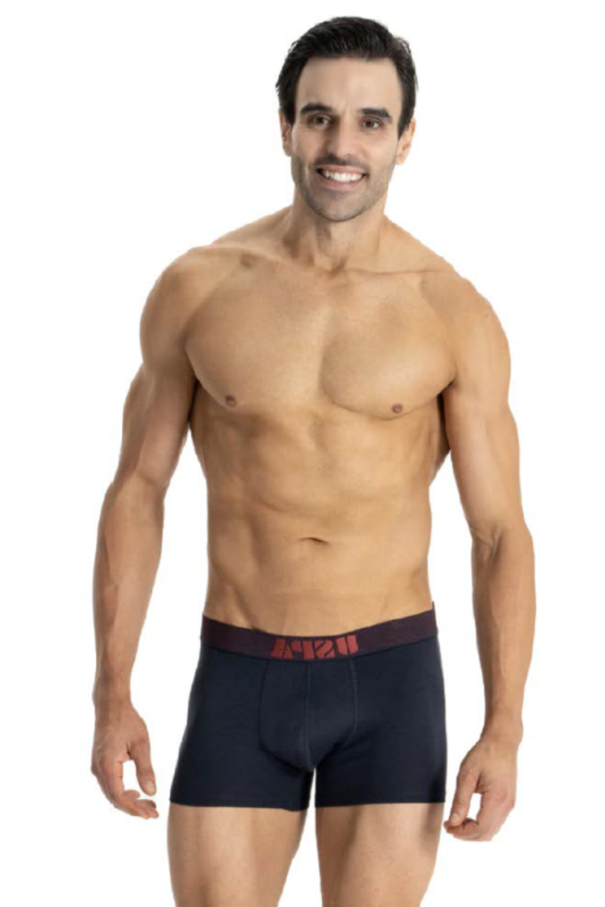 یو اس پولو شورت باکسر مردانه دارای مجوز USPA، رنگ‌های آنتراسیت-شرابی-سرمه‌ای، بسته ۳ عددی