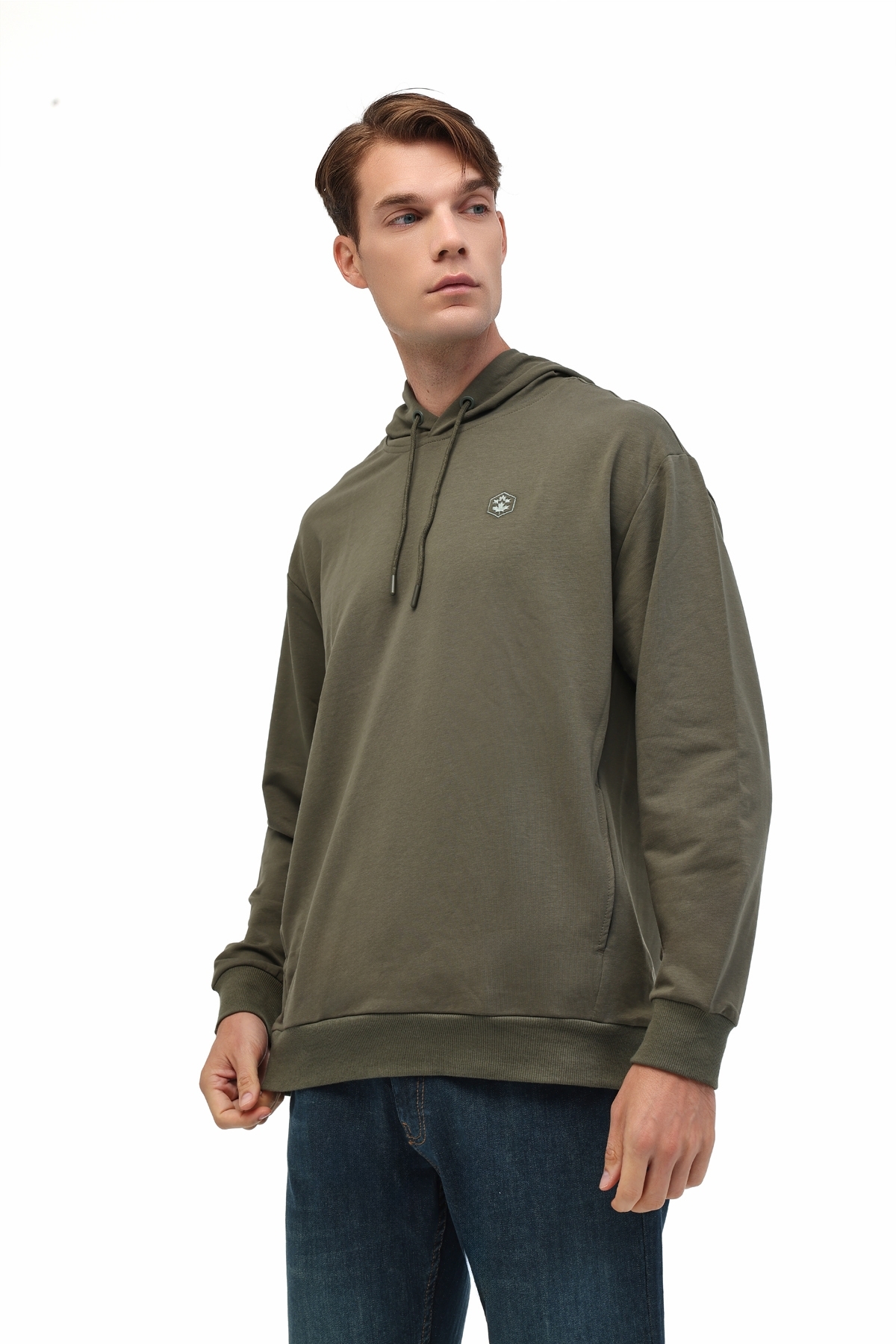 لامبرجک سویشرت مردانه خاکی MB SN73 HOODIE 5PR