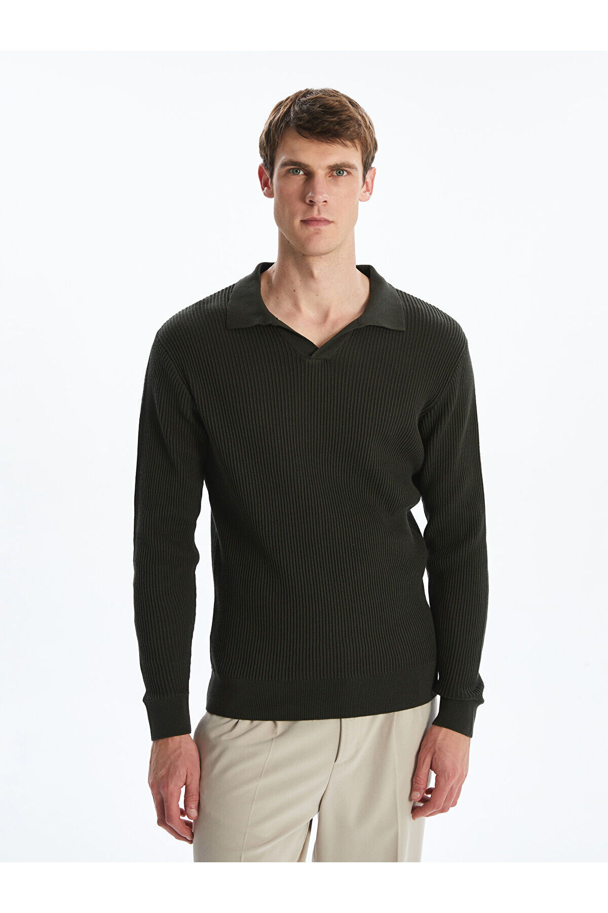 ال سی وایکیکی ژاکت بافتنی مردانه یقه پولو فصل جدید