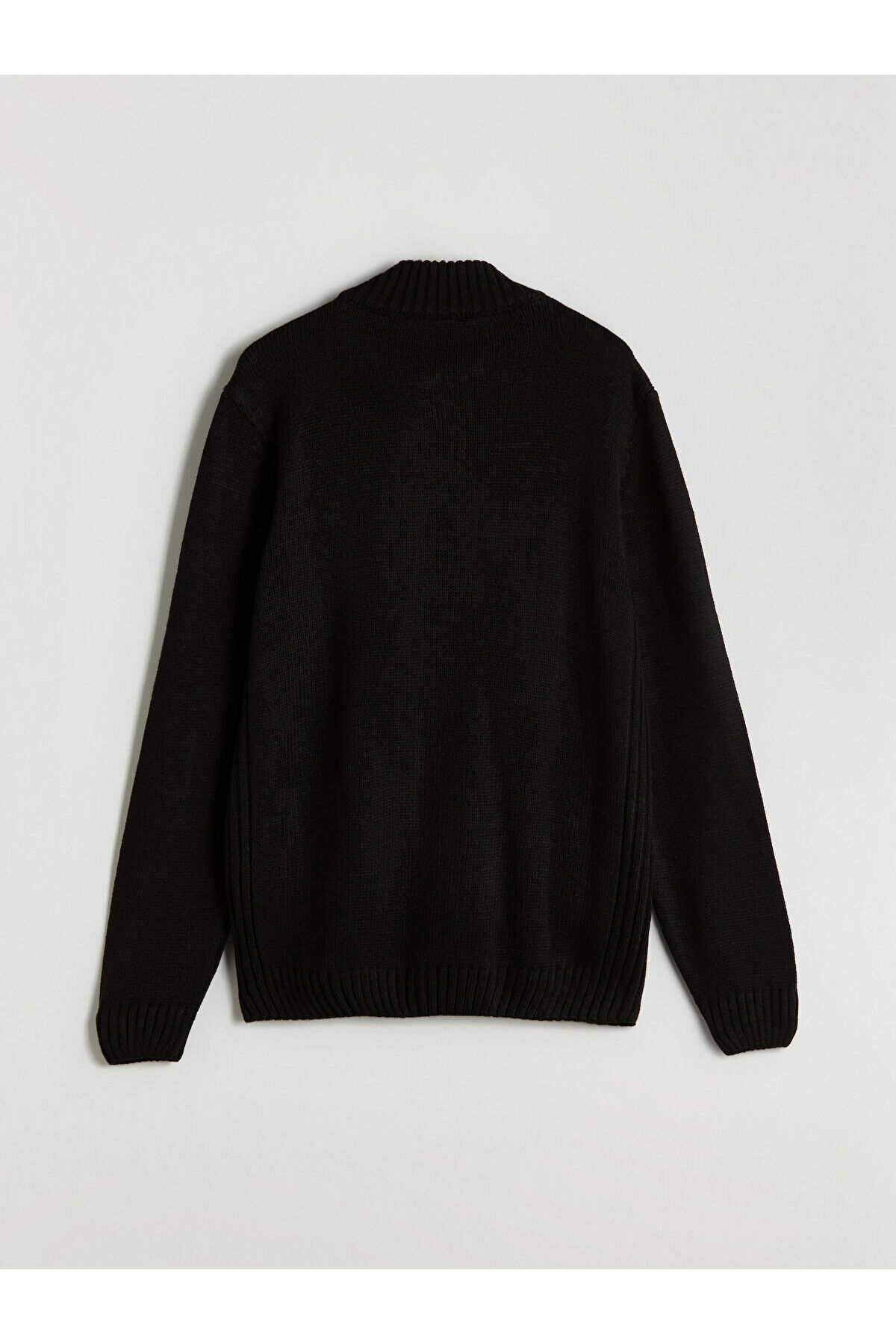 LC Waikiki  Siyah Standart Kalıp Dik Yaka Erkek Triko Hırka - Görsel 6