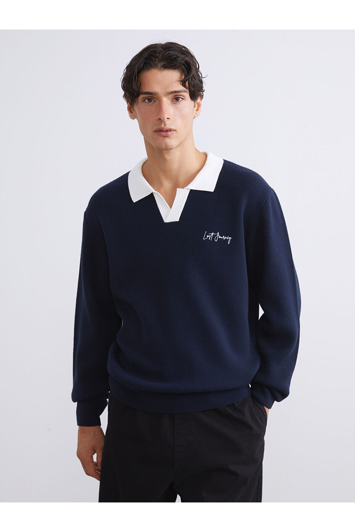 ال سی وایکیکی ژاکت بافتنی مردانه یقه پولو فصل جدید