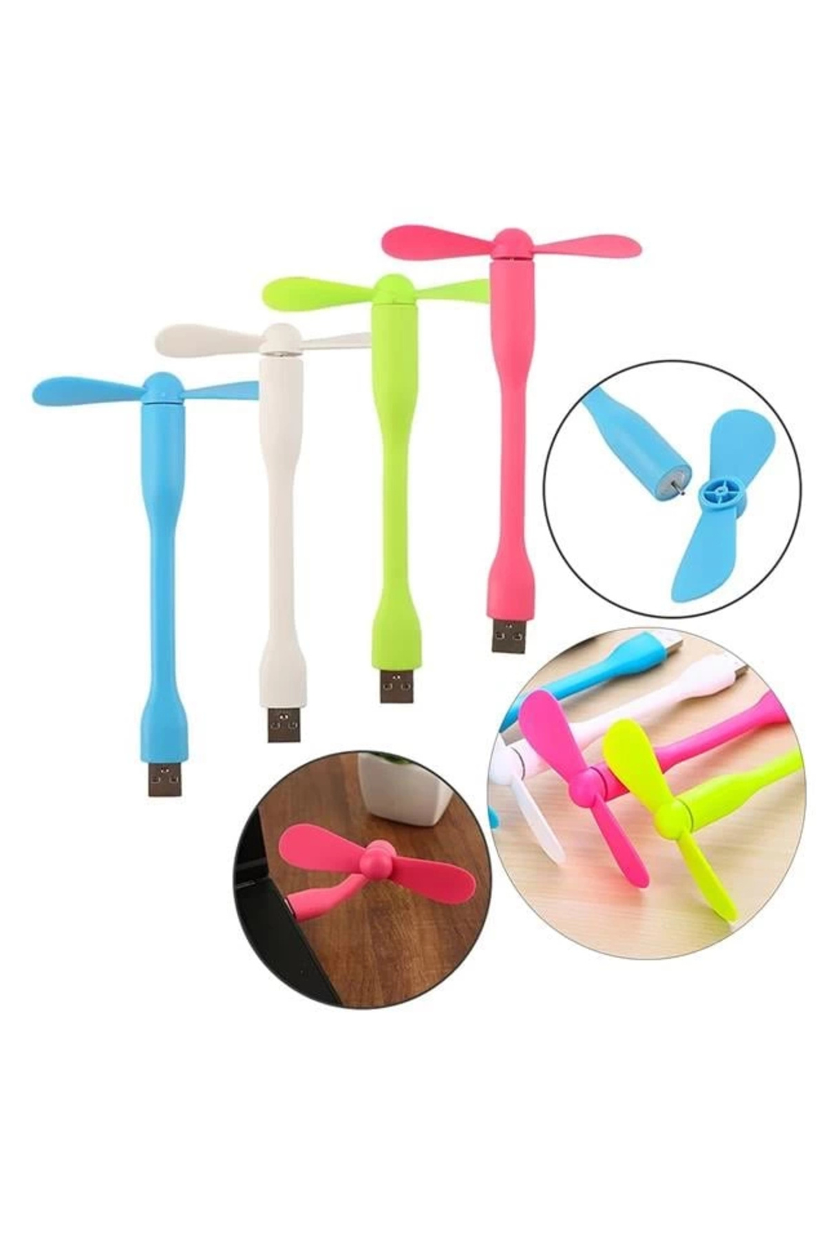 Powermaster PM-20579 Taşınabilir Esnek USB Mini Fan Vantilatör (PowerBank - Laptop)