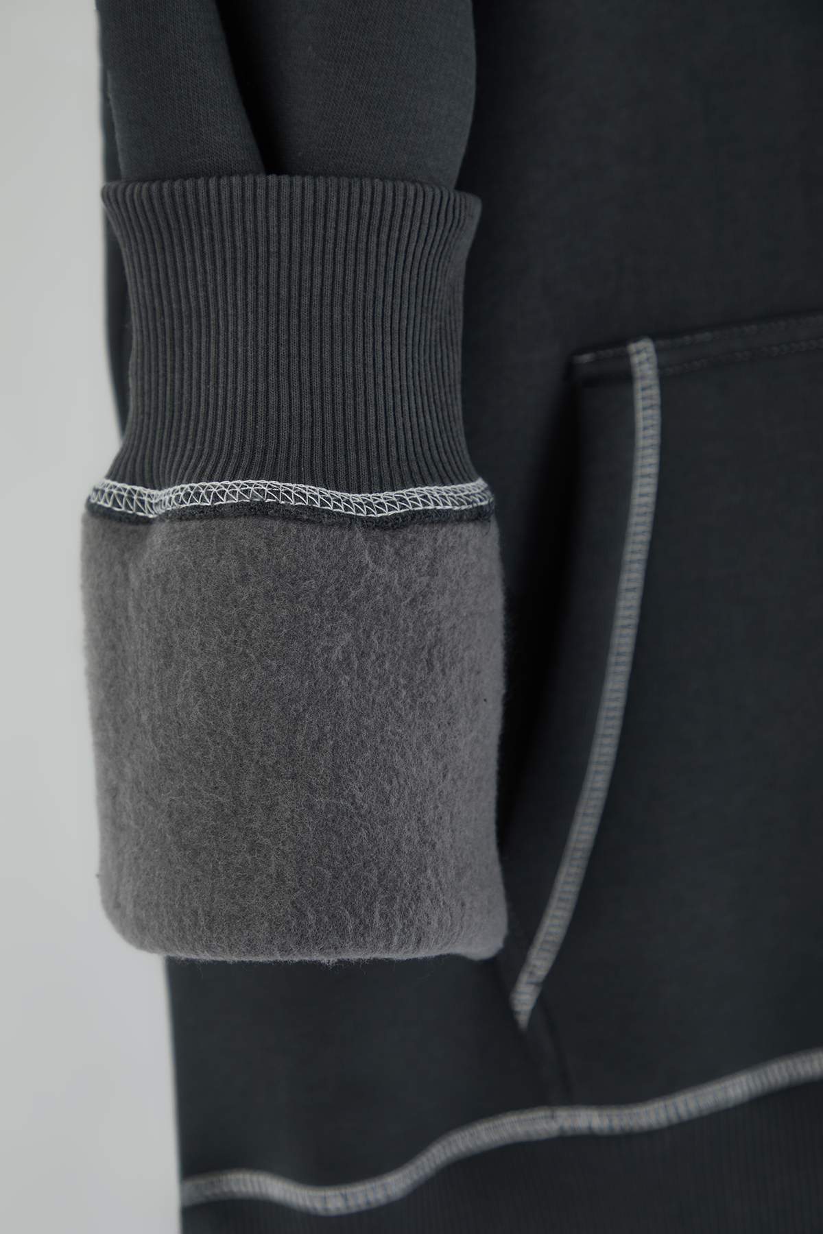 Trendyolmilla  Teen Antrasit Baskılı Yıkamalı Overszie/Geniş Kalıp Kapüşonlu Örme Sweatshirt TWOAW26SW00173 - Görsel 7