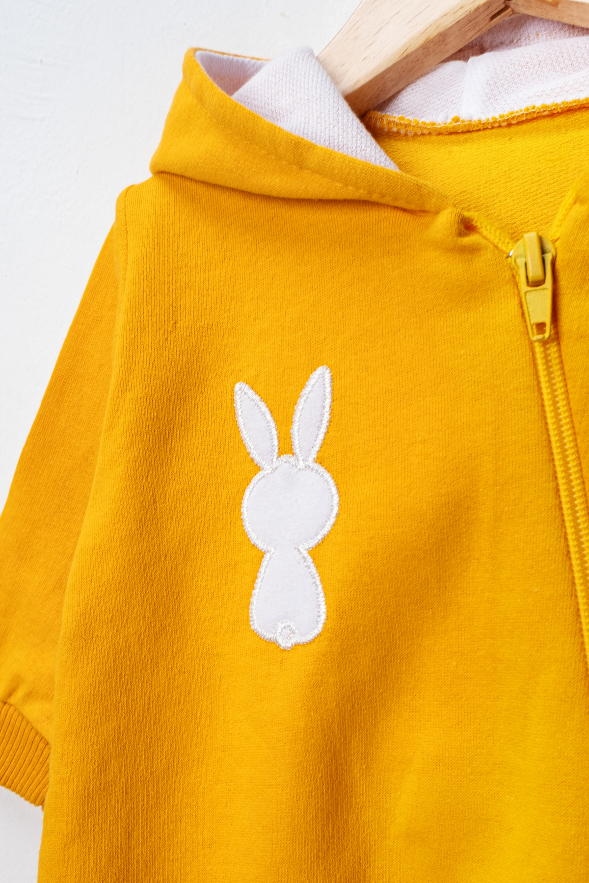 Pırlanta baby Sevimli Tavşan Desenli Fermuarlı Bebek Tulumu 7 RENK fotoğrafı 5 (önizleme)