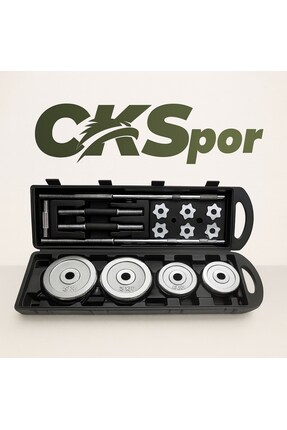 SLİPT 50 kg Çantalı Krom Dambıl Seti Döküm Plaka Ve Bar Seti